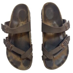 Birkenstock Mayari Thong Sandals Brown Birko-Flor Narrow A/B Womens 6 EU 37